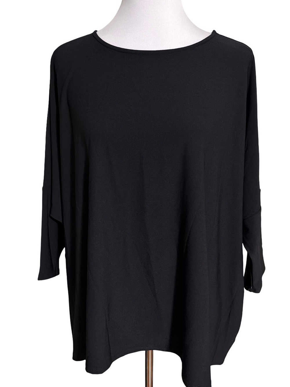Wynne Layers Black Boatneck Blouse Relaxed Oversized